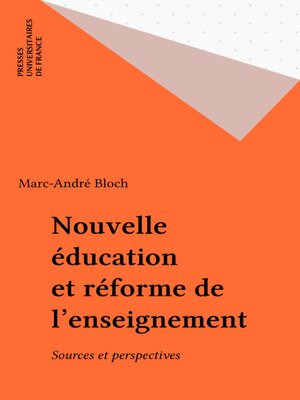 cover image of Nouvelle éducation et réforme de l'enseignement